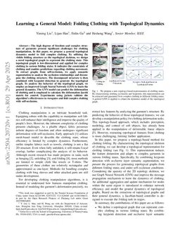 Learning a General Model: Folding Clothing with Topological Dynamics