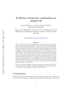 In defence of post-hoc explanations in medical AI