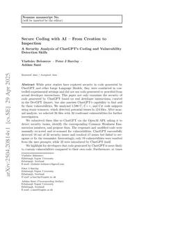 Secure Coding with AI -- From Detection to Repair