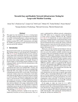 Towards Easy and Realistic Network Infrastructure Testing for Large-scale Machine Learning