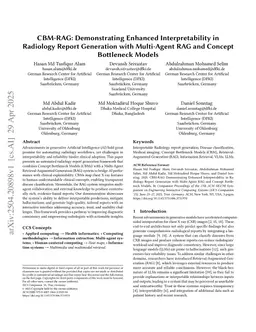 CBM-RAG: Demonstrating Enhanced Interpretability in Radiology Report Generation with Multi-Agent RAG and Concept Bottleneck Models