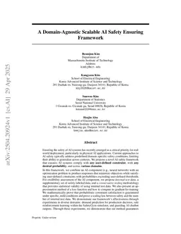 A Domain-Agnostic Scalable AI Safety Ensuring Framework