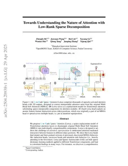 Towards Understanding the Nature of Attention with Low-Rank Sparse Decomposition