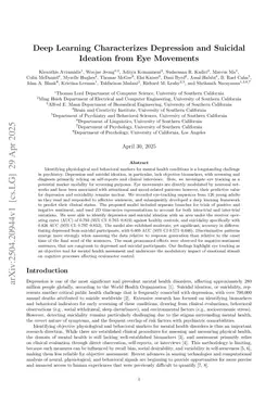 Deep Learning Characterizes Depression and Suicidal Ideation from Eye Movements