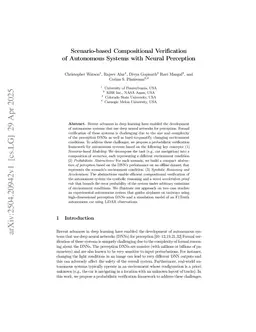 Scenario-based Compositional Verification of Autonomous Systems with Neural Perception