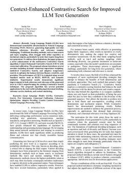 Context-Enhanced Contrastive Search for Improved LLM Text Generation