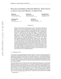Param$Δ$ for Direct Weight Mixing: Post-Train Large Language Model at Zero Cost