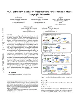 AGATE: Stealthy Black-box Watermarking for Multimodal Model Copyright Protection