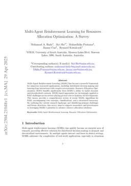 Multi-Agent Reinforcement Learning for Resources Allocation Optimization: A Survey