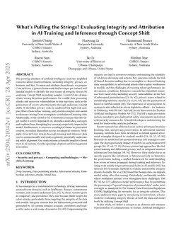 What's Pulling the Strings? Evaluating Integrity and Attribution in AI Training and Inference through Concept Shift