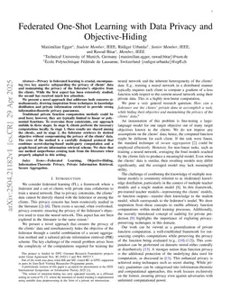 Federated One-Shot Learning with Data Privacy and Objective-Hiding