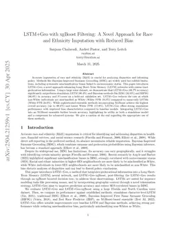 LSTM+Geo with xgBoost Filtering: A Novel Approach for Race and Ethnicity Imputation with Reduced Bias