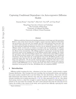Capturing Conditional Dependence via Auto-regressive Diffusion Models