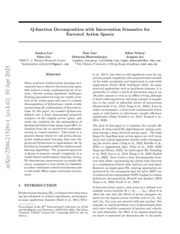 Q-function Decomposition with Intervention Semantics with Factored Action Spaces