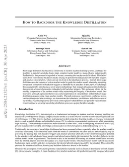 How to Backdoor the Knowledge Distillation