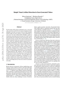 Simple Visual Artifact Detection in Sora-Generated Videos