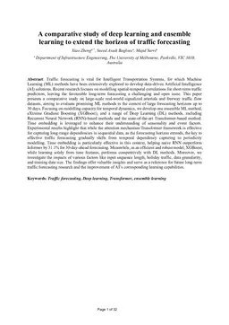 A comparative study of deep learning and ensemble learning to extend the horizon of traffic forecasting