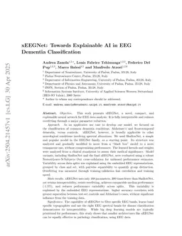 xEEGNet: Towards Explainable AI in EEG Dementia Classification
