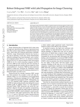 Robust Orthogonal NMF with Label Propagation for Image Clustering