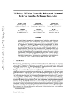 DGSolver: Diffusion Generalist Solver with Universal Posterior Sampling for Image Restoration