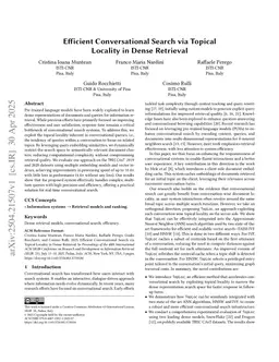 Efficient Conversational Search via Topical Locality in Dense Retrieval