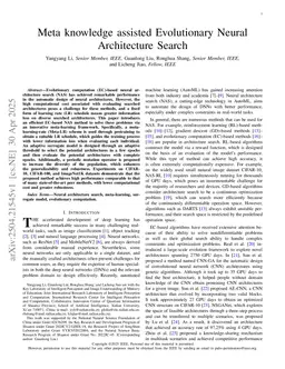 Meta knowledge assisted Evolutionary Neural Architecture Search