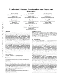 Traceback of Poisoning Attacks to Retrieval-Augmented Generation