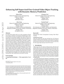 Enhancing Self-Supervised Fine-Grained Video Object Tracking with Dynamic Memory Prediction