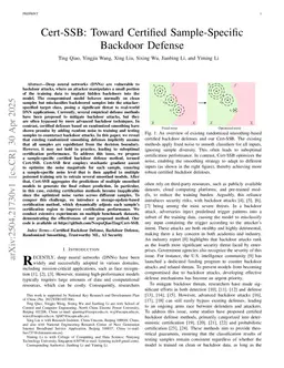 Cert-SSBD: Certified Backdoor Defense with Sample-Specific Smoothing Noises