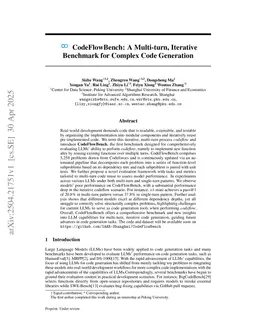 CodeFlowBench: A Multi-turn, Iterative Benchmark for Complex Code Generation