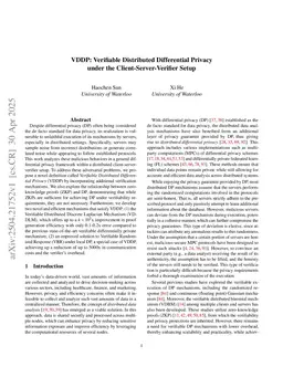 VDDP: Verifiable Distributed Differential Privacy under the Client-Server-Verifier Setup