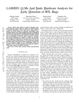 LASHED: LLMs And Static Hardware Analysis for Early Detection of RTL Bugs
