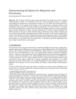 Characterizing AI Agents for Alignment and Governance