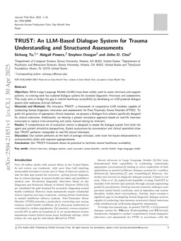 TRUST: An LLM-Based Dialogue System for Trauma Understanding and Structured Assessments