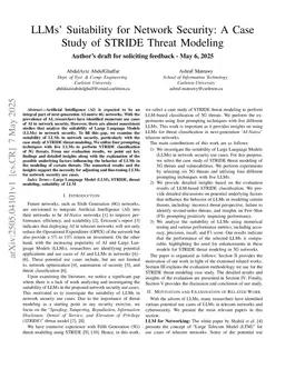 LLMs' Suitability for Network Security: A Case Study of STRIDE Threat Modeling