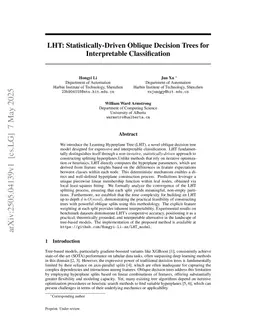 LHT: Statistically-Driven Oblique Decision Trees for Interpretable Classification