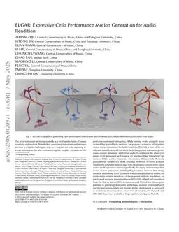 ELGAR: Expressive Cello Performance Motion Generation for Audio Rendition