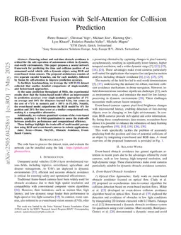 RGB-Event Fusion with Self-Attention for Collision Prediction