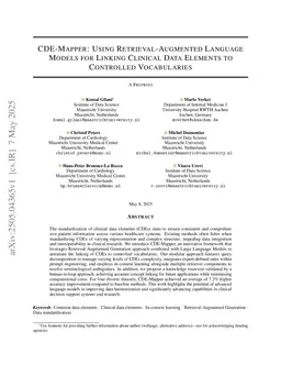 CDE-Mapper: Using Retrieval-Augmented Language Models for Linking Clinical Data Elements to Controlled Vocabularies