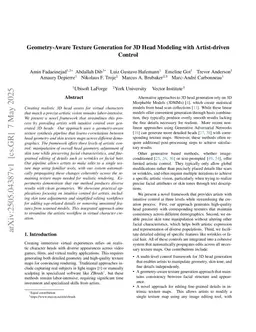 Geometry-Aware Texture Generation for 3D Head Modeling with Artist-driven Control