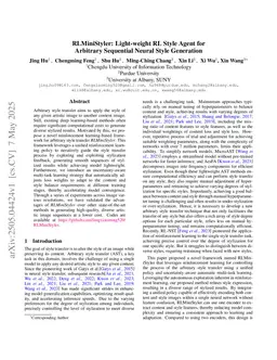 RLMiniStyler: Light-weight RL Style Agent for Arbitrary Sequential Neural Style Generation