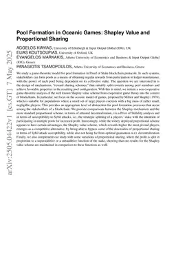 Pool Formation in Oceanic Games: Shapley Value and Proportional Sharing