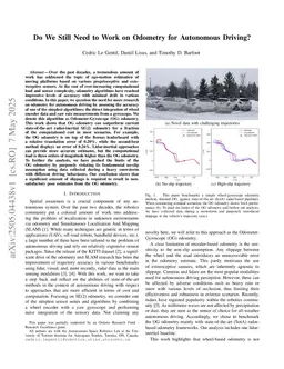 Do We Still Need to Work on Odometry for Autonomous Driving?