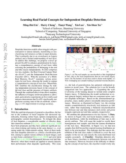 Learning Real Facial Concepts for Independent Deepfake Detection