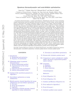 Quantum thermodynamics and semi-definite optimization