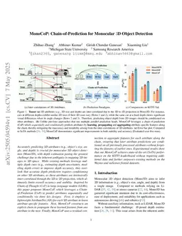 MonoCoP: Chain-of-Prediction for Monocular 3D Object Detection