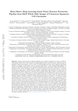 Histo-Miner: Deep Learning based Tissue Features Extraction Pipeline from H&E Whole Slide Images of Cutaneous Squamous Cell Carcinoma