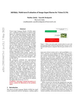REVEAL: Multi-turn Evaluation of Image-Input Harms for Vision LLM