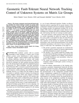 Geometric Fault-Tolerant Neural Network Tracking Control of Unknown Systems on Matrix Lie Groups