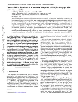 Confabulation dynamics in a reservoir computer: Filling in the gaps with untrained attractors